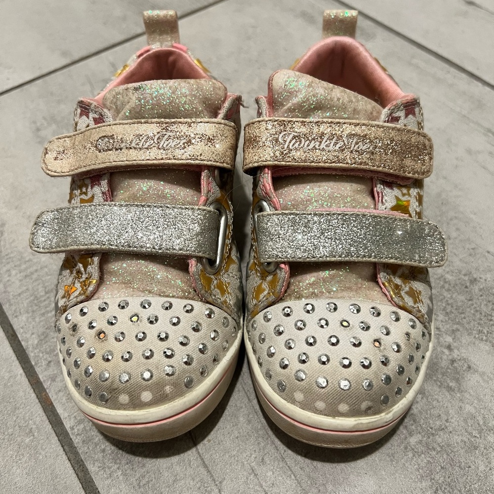 Skechers Kids Sneakers - Glittery Pink and Silver